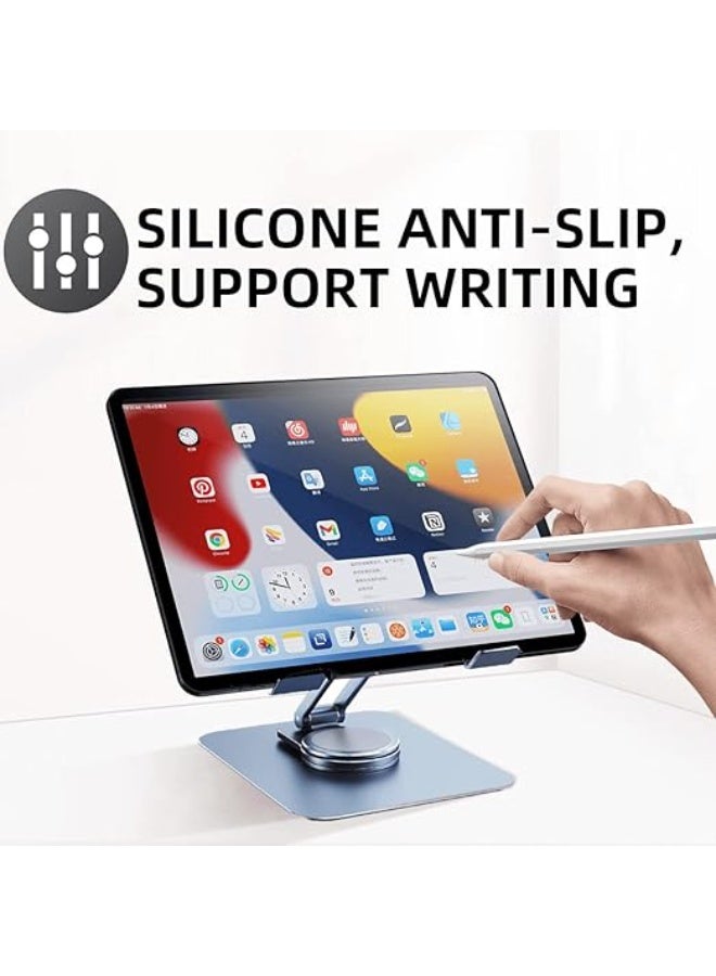 حامل تابلت من الألمنيوم دوار 360° – حامل قابل للتعديل والطي للأجهزة 4–14 بوصة والشاشات - Image 4